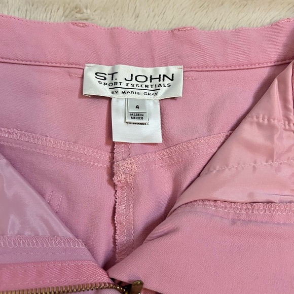 ST. JOHN Sport Essentials | Cotton Blend Pink Sport High Rise Pants Size 4 - Picture 7 of 13